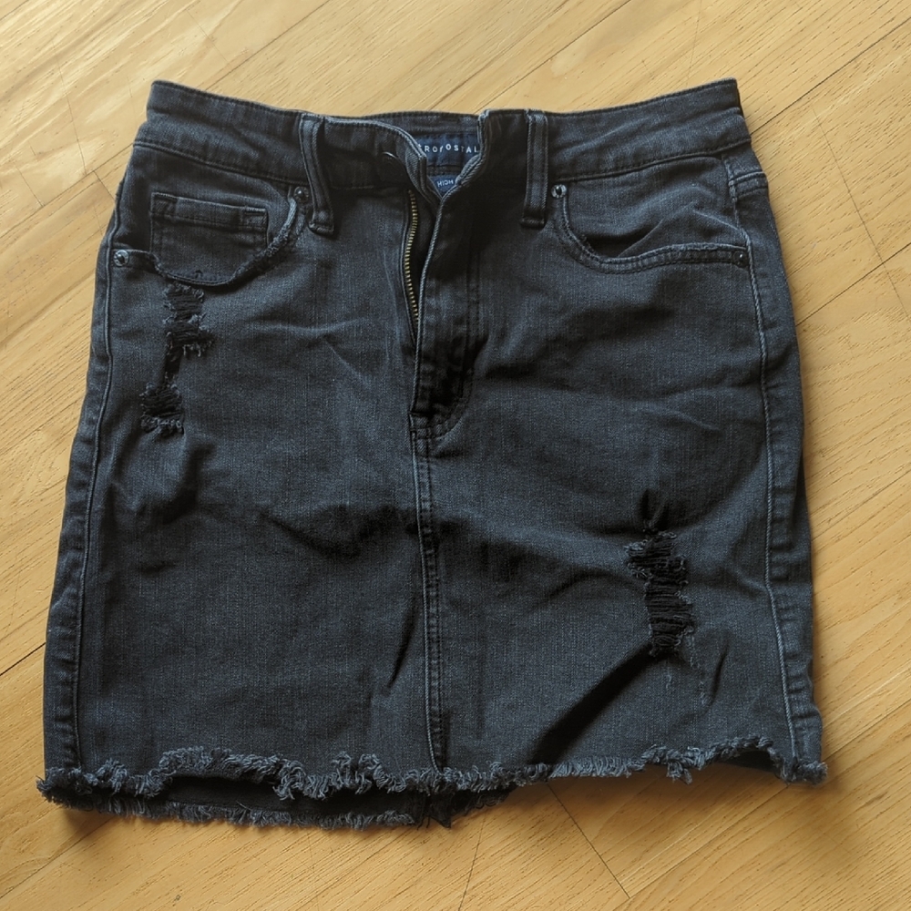 Black Denim Skirt